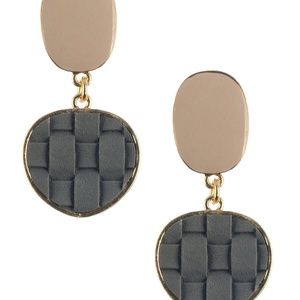 Faux leather Weave dangle earrings
